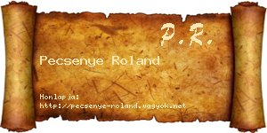 Pecsenye Roland névjegykártya