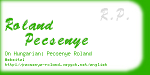 roland pecsenye business card